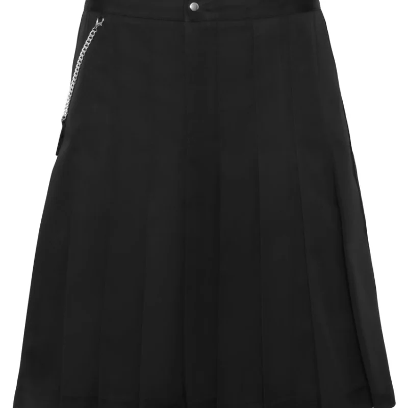 Svenjoyment Men's Black Kilt with Detachable Pocket, Size S