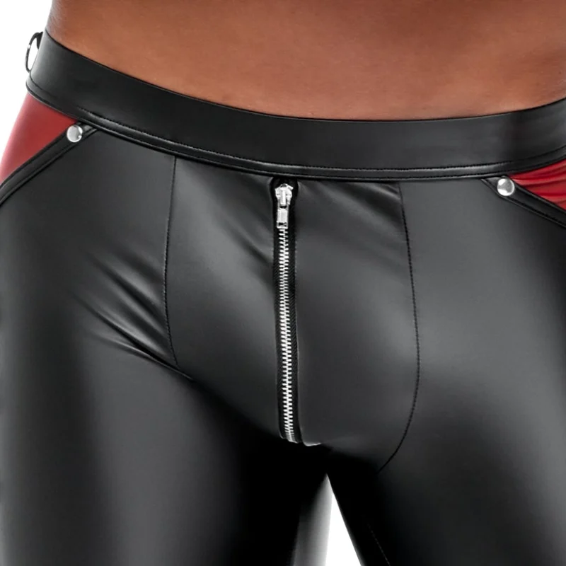 NEK Men's Pants Black/Red S Matte Finish Mesh Detail