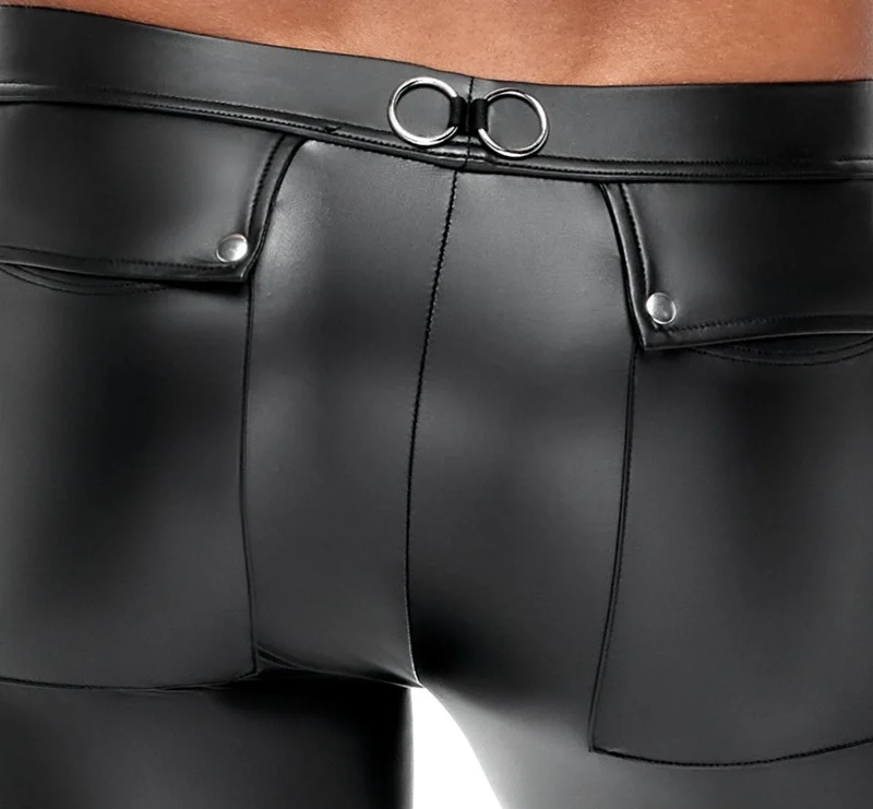 NEK Men's Pants Black/Red S Matte Finish Mesh Detail
