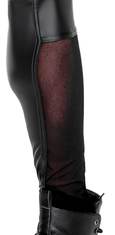NEK Men's Pants Black/Red S Matte Finish Mesh Detail