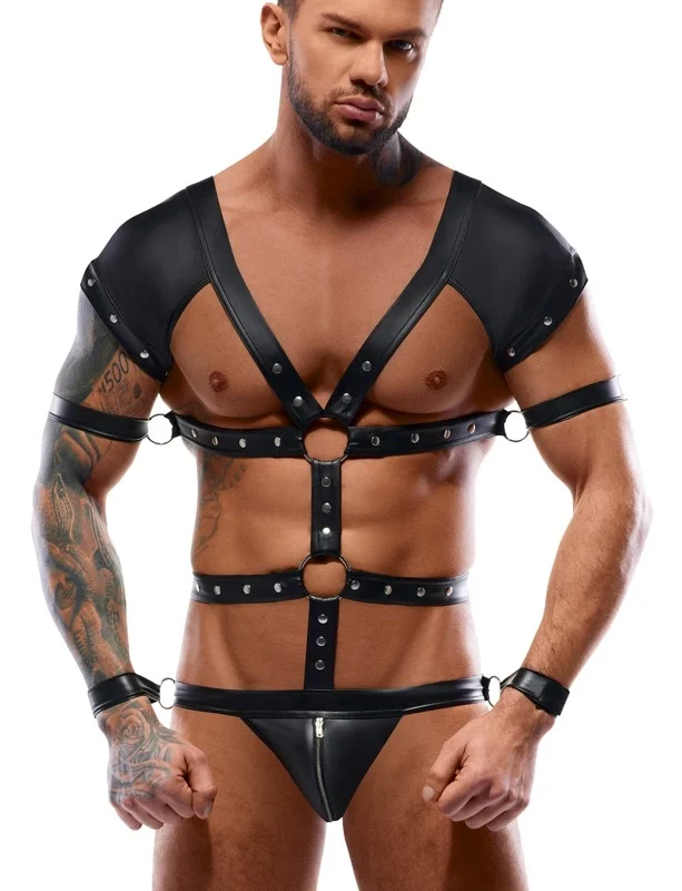 Svenjoyment Bondage Men’s Body XL Matte Black Adjustable Harness Set