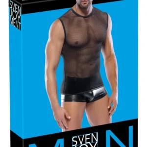 Svenjoyment Men's Mesh Shirt Black M/L - Breathable Polyamide Top