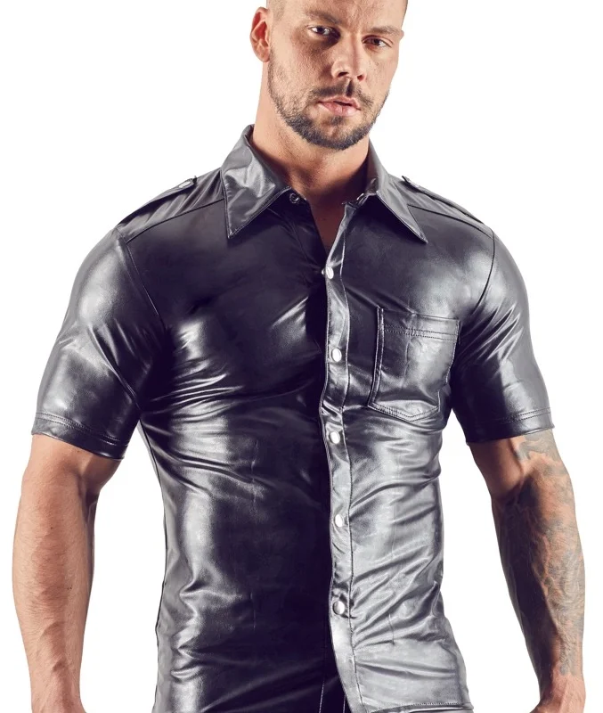 Svenjoyment Shirt Model 314096 Black Imitation Leather Size L