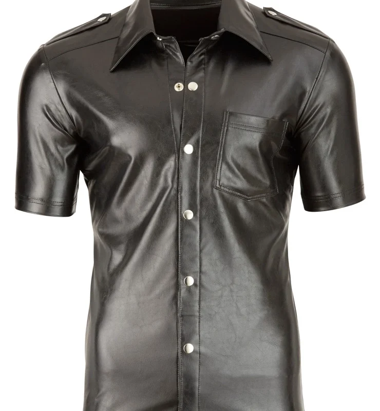 Svenjoyment Shirt Model 314096 Black Imitation Leather Size L