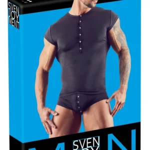 NEK Men’s Shirt Black S - Microfibre, Short Sleeve, Silver Details