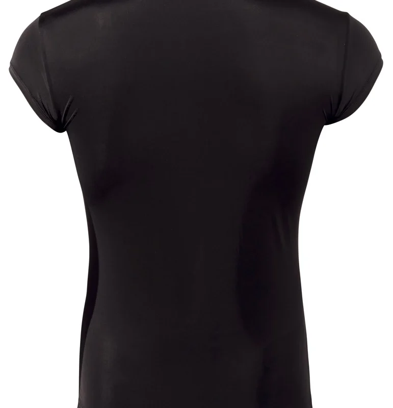 NEK Men's Microfiber Shirt XL Black Short Sleeve Silver Buttons