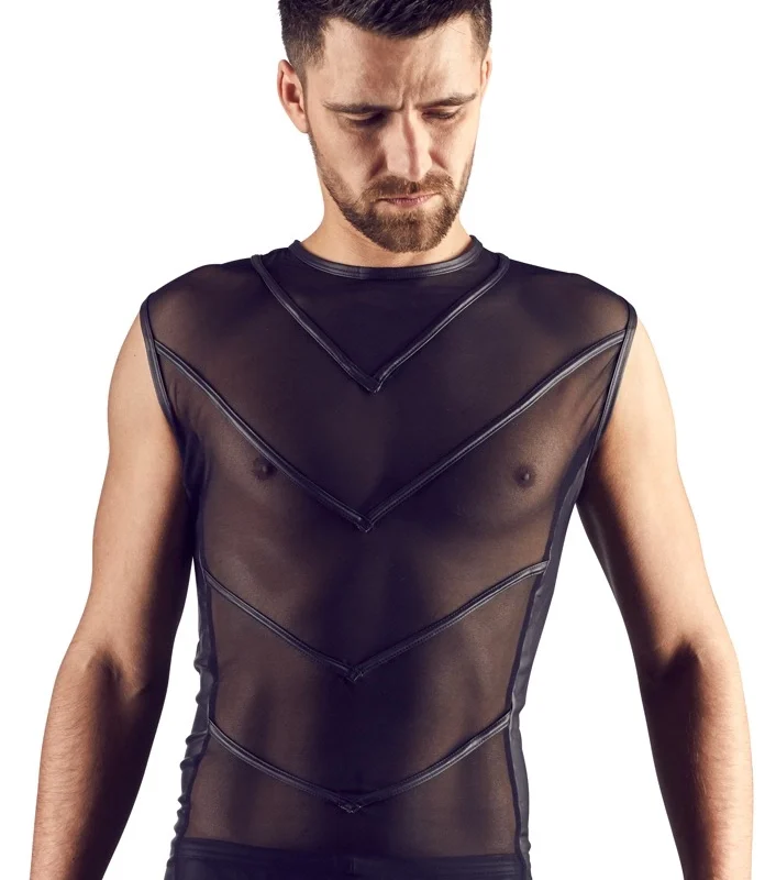 NEK Powernet Men's Shirt L Black - Shiny Stretch Matte Design