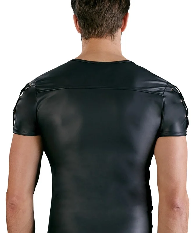 NEK Black Matte Men's Shirt with Lacing and D-Rings, Size M