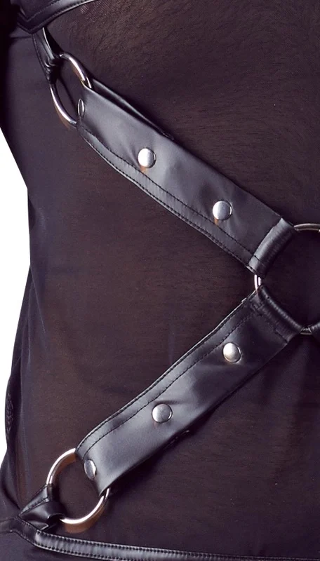 NEK Men's Matte Long Sleeve Shirt with Removable Chest Harness M