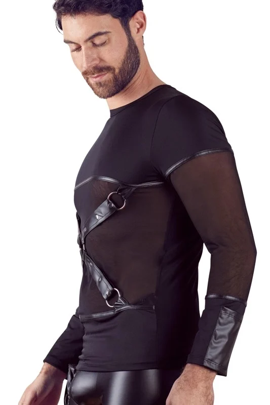 NEK Men's Matte Long Sleeve Shirt with Removable Chest Harness M
