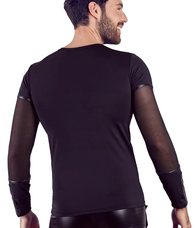 NEK Men's Matte Long Sleeve Shirt with Removable Chest Harness M