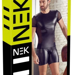 NEK Men's Biker-Style Shirt Matte Look S Powernet Inserts Black
