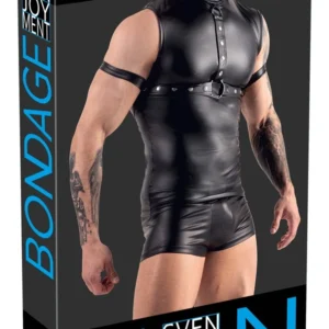 Svenjoyment Bondage Top Black Matte Look with Adjustable Harness L