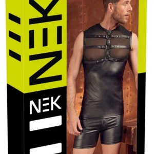 NEK Men's Matte Look Harness Top S - Powernet & Stretch Design