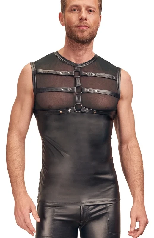 NEK Men's Matte Harness Top L - Powernet & Matt Look Design