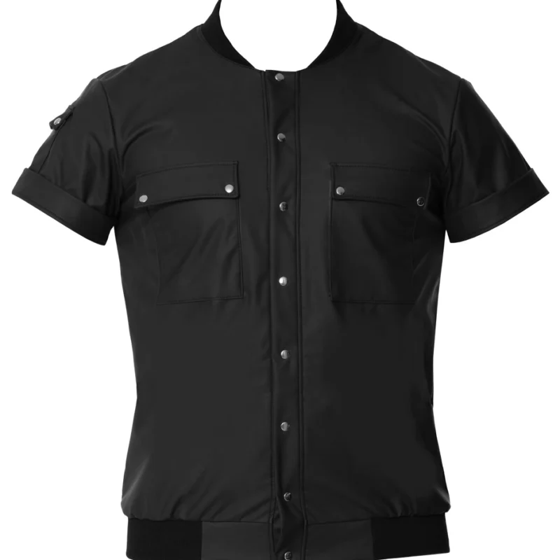 Svenjoyment Shirt Blouson M Black Matte with Press Stud Pockets