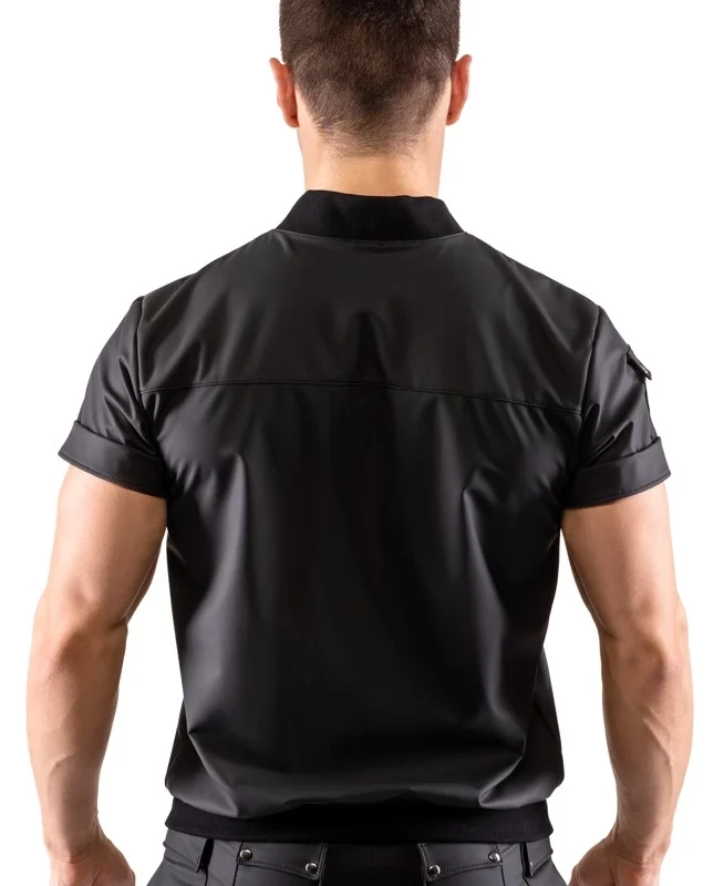 Svenjoyment Shirt Blouson M Black Matte with Press Stud Pockets