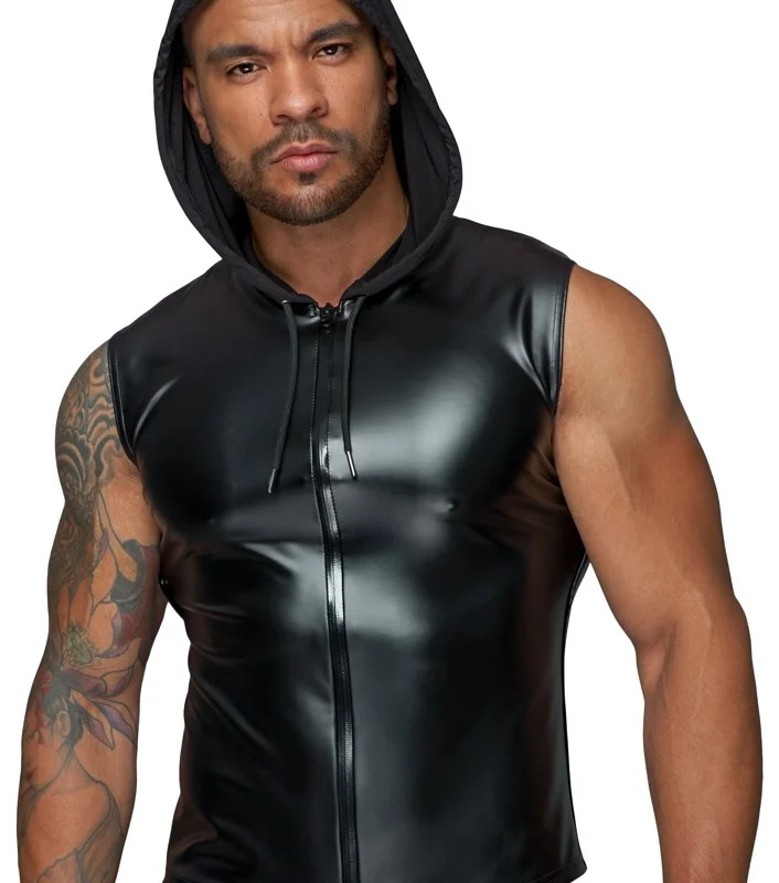 Noir Handmade Powernet Zip Jacket Style Top Black L
