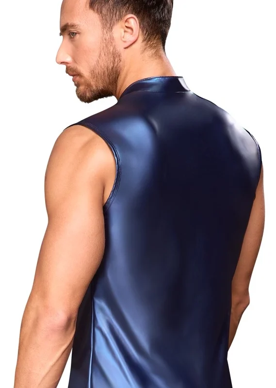 NEK Shirt Metallic Blue Strap Design with Powernet Inserts Size S