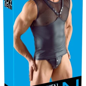 Svenjoyment Harness-Style Sleeveless Top 2XL Matte Black Mesh