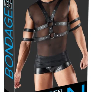 Svenjoyment Bondage Men's Powernet Shirt & Restraint Set Black S