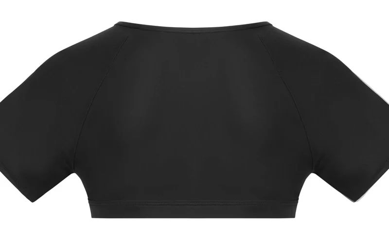Svenjoyment Matte Black Mesh Crop Top for Men, Adjustable Chest Strap, M