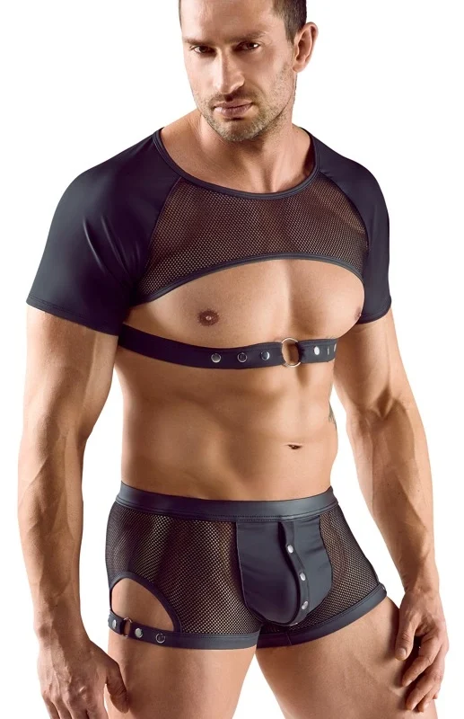 Svenjoyment Crop Top XL Matte Look with Mesh Panel and Adjustable Strap