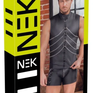 NEK vyriški matiniai marškiniai be rankovių XL su grandinėlėmis ir apykakle