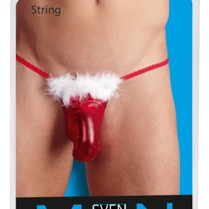 Cottelli Collection Men's Metallic Red Briefs with White Feathers S-L