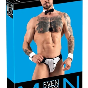 Svenjoyment Jock Briefs Set XL - Pinstripe, Cuffs & Bow Tie