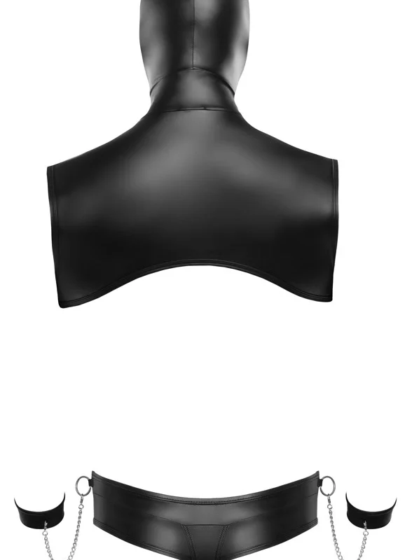 Svenjoyment Bondage Set 2XL - Matte Black Hooded Top & Accessories