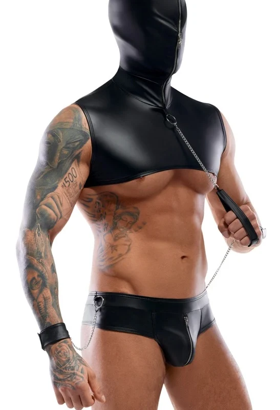 Svenjoyment Bondage Set 2XL - Matte Black Hooded Top & Accessories