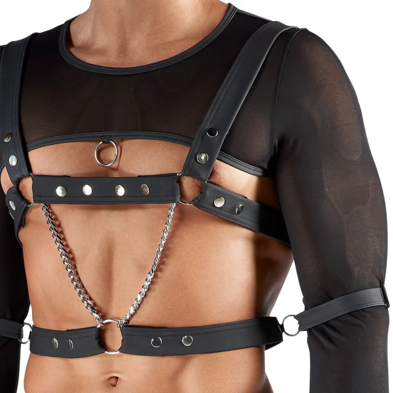 Svenjoyment Bondage Set M - Black Powernet Intimate Outfit with Restraints