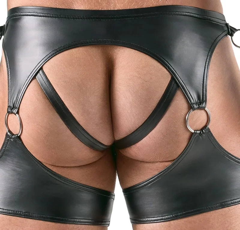 Svenjoyment Bondage Set L - 3-Piece Matte Black Harness Outfit