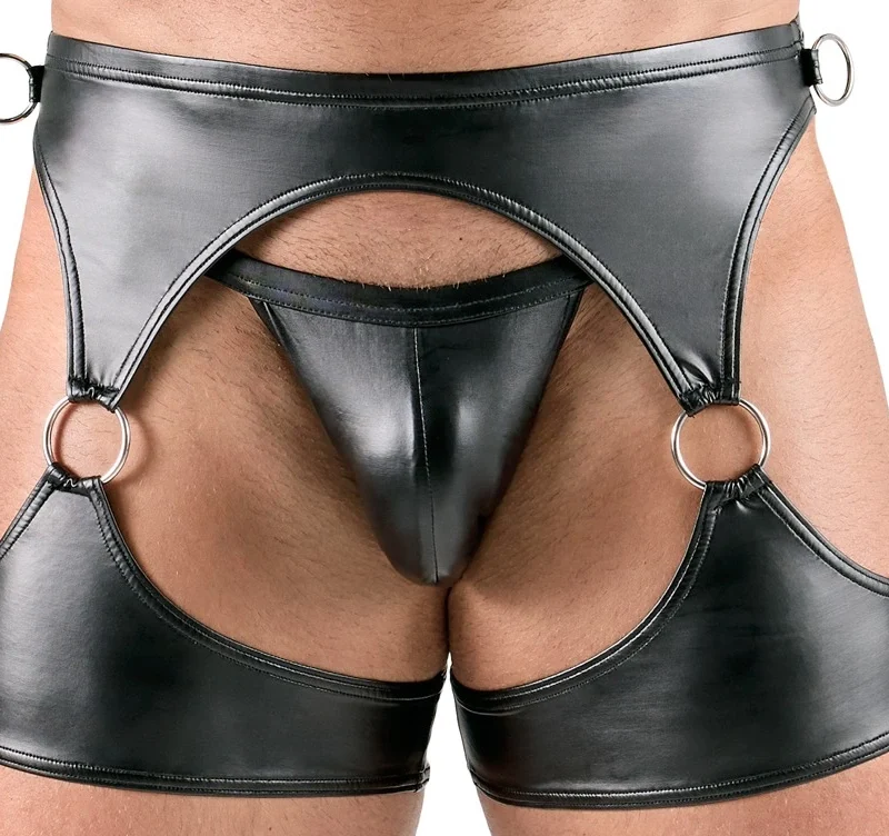 Svenjoyment Bondage Set L - 3-Piece Matte Black Harness Outfit