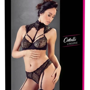 Cottelli Collection Lace Bra Set 80C/M with Adjustable Straps and Collar