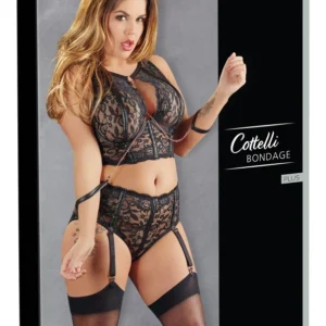 Cottelli Collection Lace Bra Set with Removable Restraints 85D/L