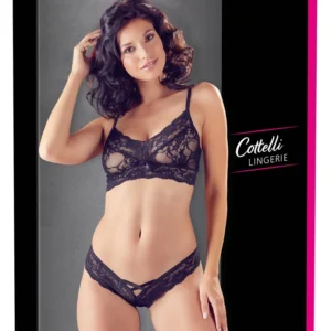 Cottelli Collection Lingerie Set Black S/M - Lace, Strappy Design