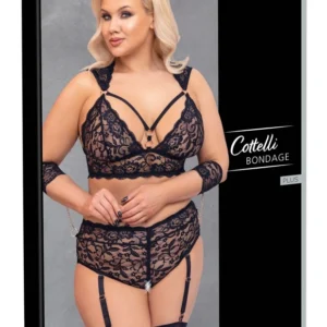 Cottelli Bondage Plus Lace Set 4XL - Adjustable Bralette & Briefs