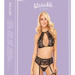 Kissable Lace Bra Set L/XL - Floral Pattern, Adjustable Straps