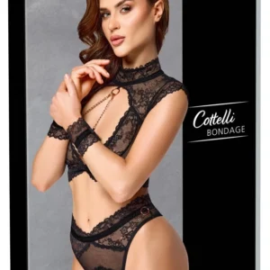 Cottelli BONDAGE Lace Set XL with Removable Chain & Hand Restraints