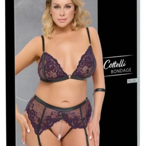 Cottelli Bondage Bra Set 3XL - Lace & Chains, Adjustable Straps