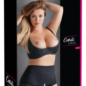 Cottelli Collection Shelf Bra 85E Black - Padded Support, Comfortable Fit