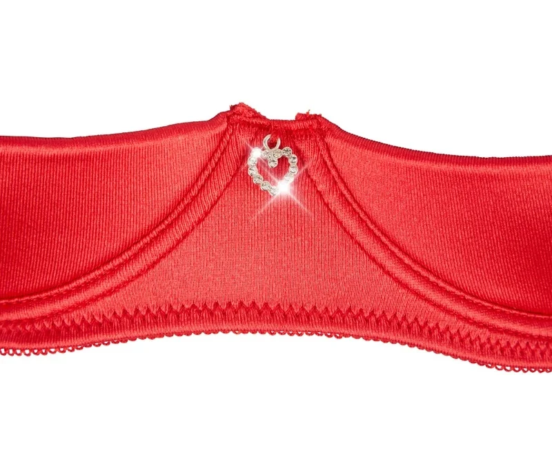 Cottelli Collection Red Shelf Bra Set 3-Piece 80C/M Adjustable Straps