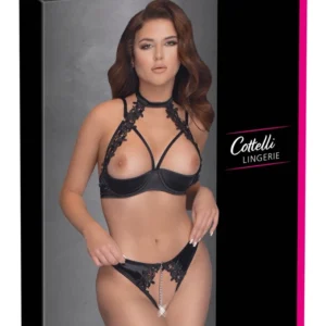 Cottelli Lingerie Shelf Bra Set 85B/L with Embroidered Floral Design