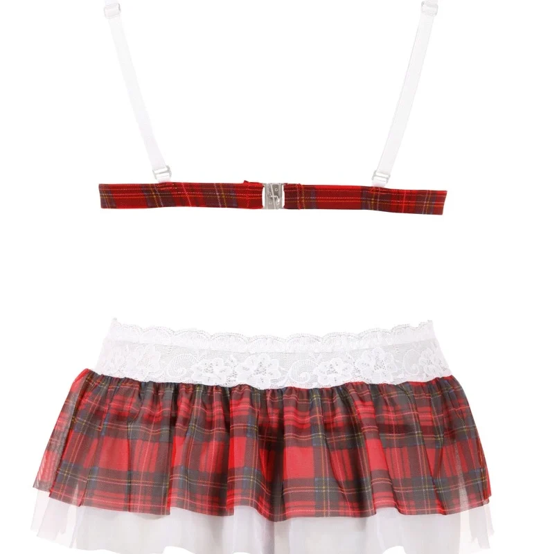 Cottelli Collection Top & Skirt Set Red Checkered S