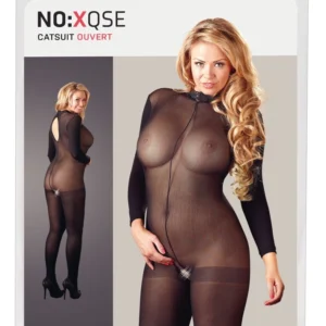 Cottelli Collection Power Net Bodysuit XL-XXL, Lace Collar, Crotchless