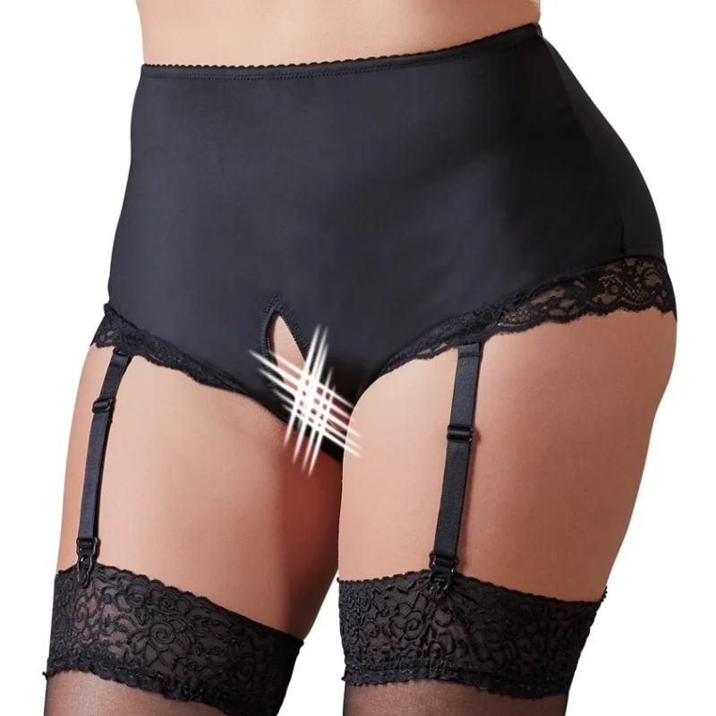 Cottelli Collection Open Crotch Briefs 3XL with Adjustable Suspenders