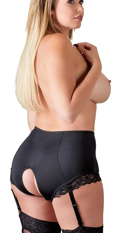 Cottelli Collection Open Crotch Briefs 3XL with Adjustable Suspenders