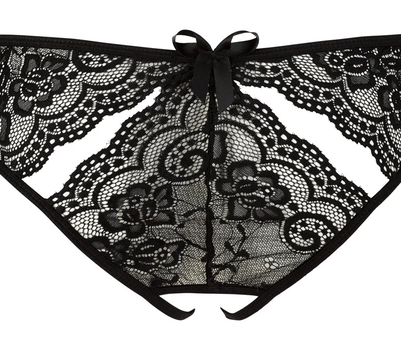 Cottelli Collection Black Lace Briefs L with Decorative Cut-Outs